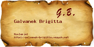 Galvanek Brigitta névjegykártya